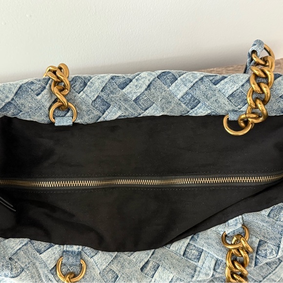 NWOT- Kurt Geiger Denim Tote with Woven Design - Picture 4 of 6